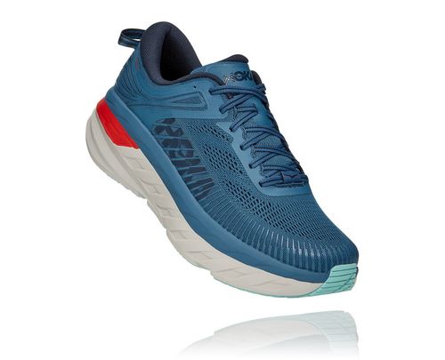 Hoka One One Bondi 7 Stabila Löparskor Herr Real Teal / Outer Space | 41XOFSPAG