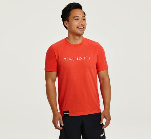 Hoka One One Brand Tee Löpar T Shirt Herr Vita | 36FVMNCZQ