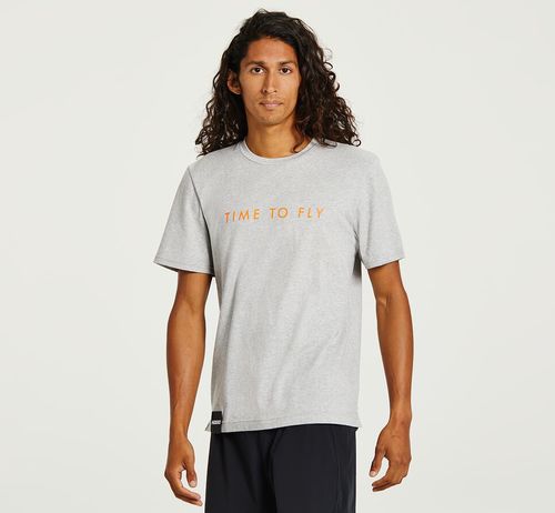 Hoka One One Brand Tee Löpar T Shirt Herr Grå Orange | 91QFNUDLA