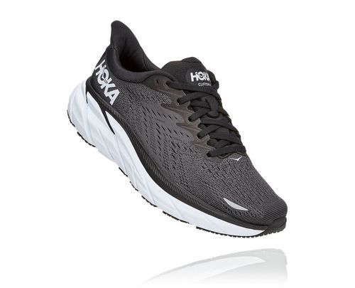 Hoka One One Clifton 8 Stabila Löparskor Dam Svarta Vita | 06XTVPRHD