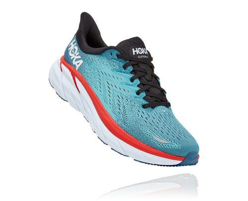 Hoka One One Clifton 8 Stabila Löparskor Herr Real Teal / Aquarelle | 10QRSMCUZ