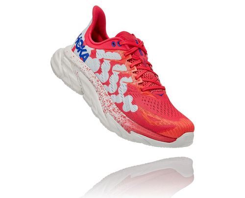 Hoka One One Clifton Edge Geometric Stabila Löparskor Unisex Rosa Blå Blommiga | 56BZULCKE