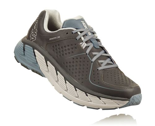 Hoka One One Gaviota Läder Trail löparskor Herr Charcoal / Tradewinds | 23KNQCSGV