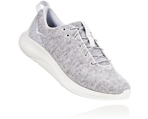 Hoka One One Hupana Flow Wool Stabila Löparskor Dam Lunar Rock / Blanc De Blanc | 04GLMTIOF