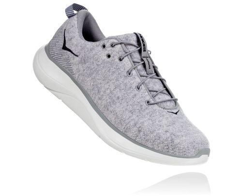 Hoka One One Hupana Flow Wool Stabila Löparskor Herr Lunar Rock / Drizzle | 14LJIRXVS