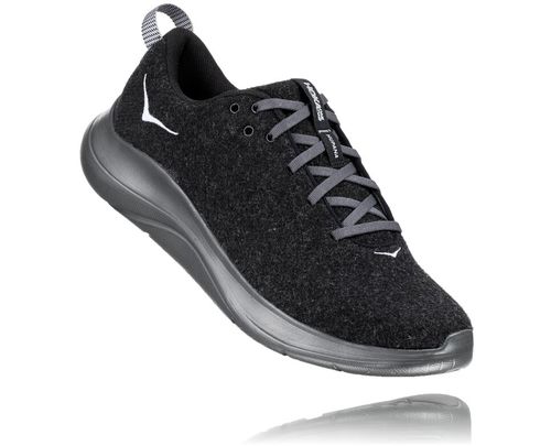 Hoka One One Hupana Flow Wool Stabila Löparskor Herr Svarta Mörk | 78ZUHNCQX