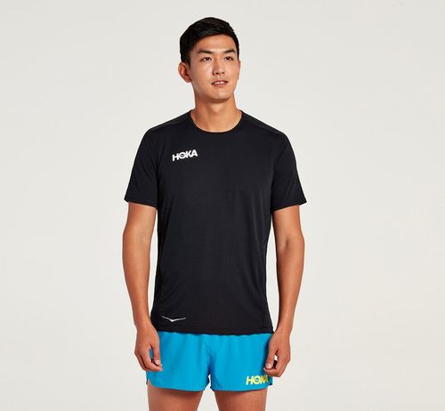 Hoka One One Performance Korta Sleeve T-shirt Herr Svarta | 31CFAXMYU