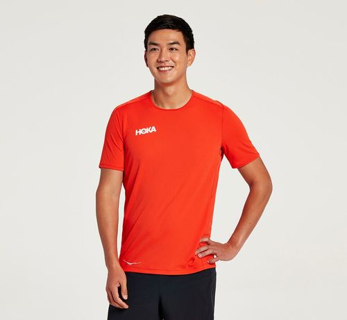 Hoka One One Performance Korta Sleeve T-shirt Herr Fiesta | 57FXAGWDC