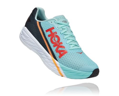 Hoka One One Rocket X Stabila Löparskor Unisex Blå Svarta | 64NUTMCOE