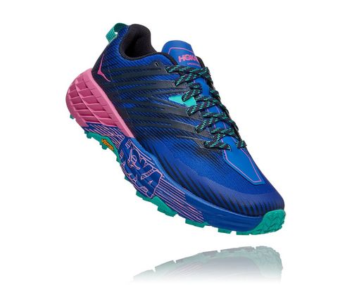 Hoka One One Speedgoat 4 Trail löparskor Dam Blå Rosa | 90BRWQLJF