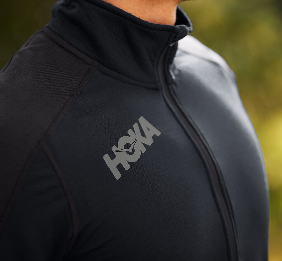 Hoka One One 1/2 Zip Mellanlager Löpartopp Herr Svarta | 08XGRTHML