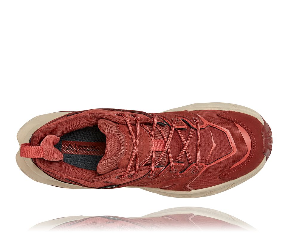 Hoka One One Anacapa Low GORE-TEX Vandringskängor Dam Cherry Mahogany / Hot Sauce | 54VZYEMJI