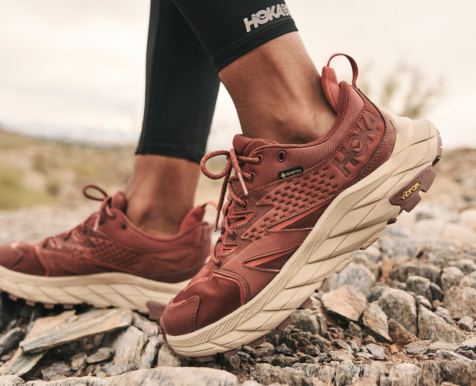 Hoka One One Anacapa Low GORE-TEX Vandringskängor Dam Cherry Mahogany / Hot Sauce | 54VZYEMJI