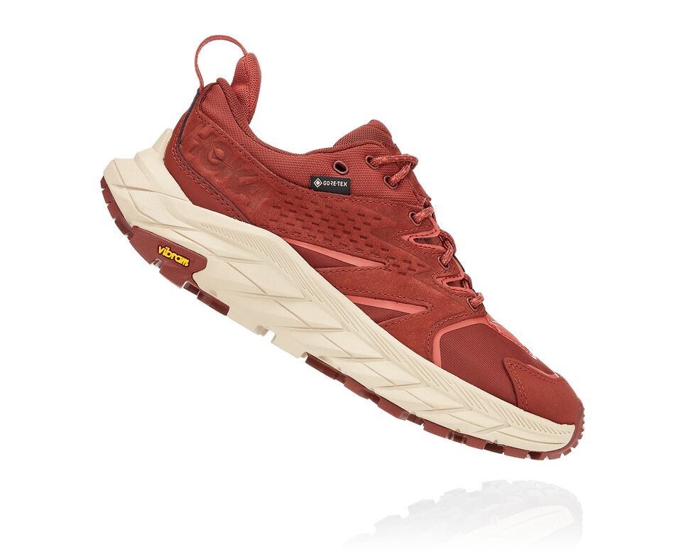 Hoka One One Anacapa Low GORE-TEX Vandringskängor Dam Cherry Mahogany / Hot Sauce | 54VZYEMJI