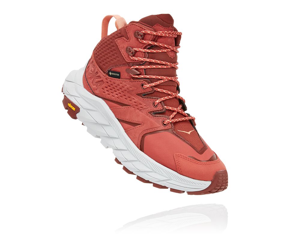 Hoka One One Anacapa Mid GORE-TEX Vandringskängor Dam Hot Sauce / Cherry Mahogany | 02GOBQJCA