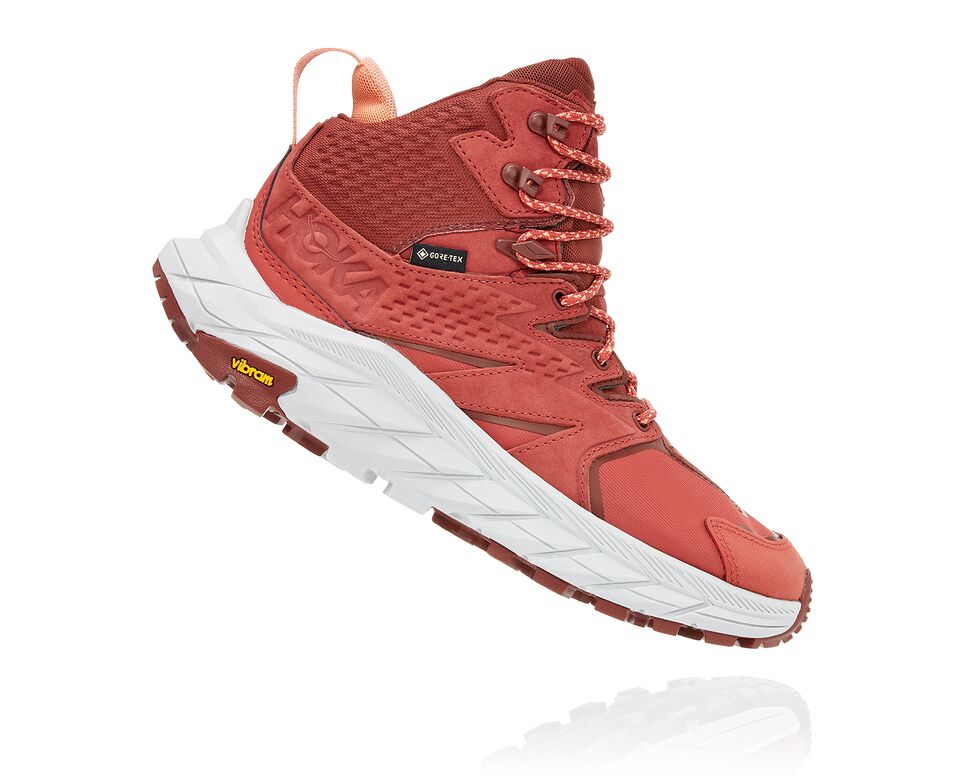 Hoka One One Anacapa Mid GORE-TEX Vandringskängor Dam Hot Sauce / Cherry Mahogany | 02GOBQJCA