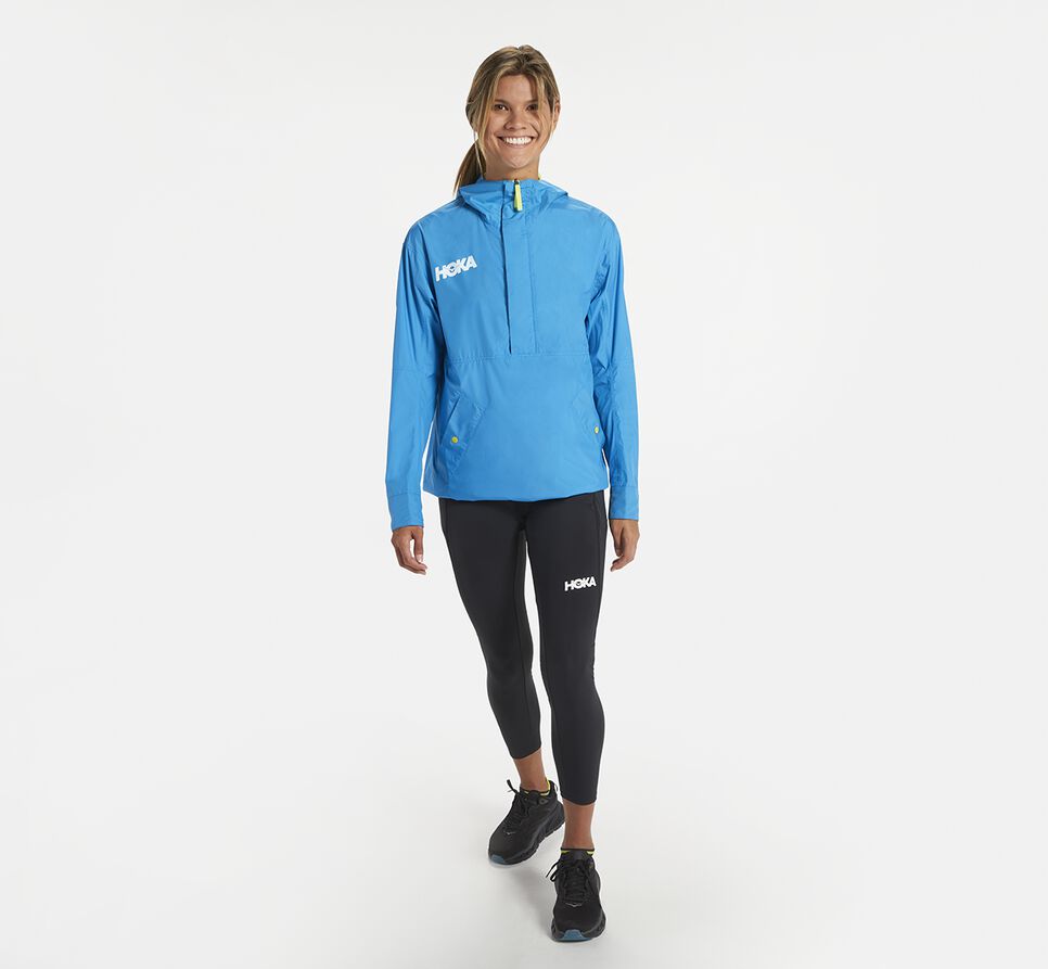 Hoka One One Anorak Packable Lätta Jacka Unisex Blå | 58WSGOTAI