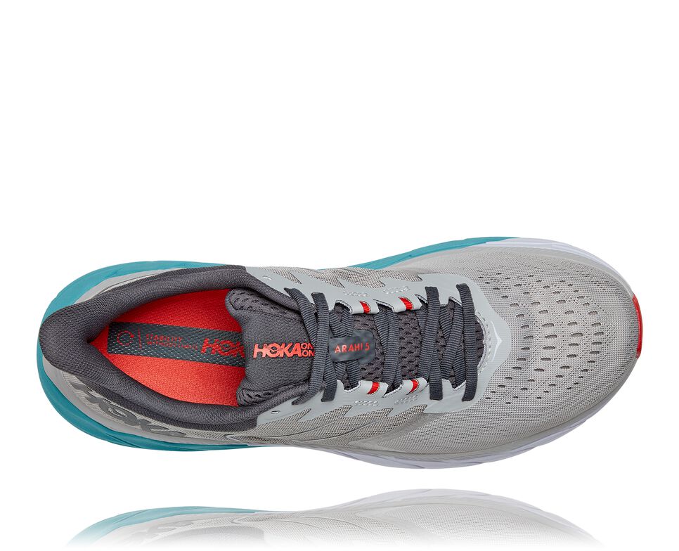 Hoka One One Arahi 5 Stabila Löparskor Herr Harbor Mist / Aquarelle | 79VPHYIMZ