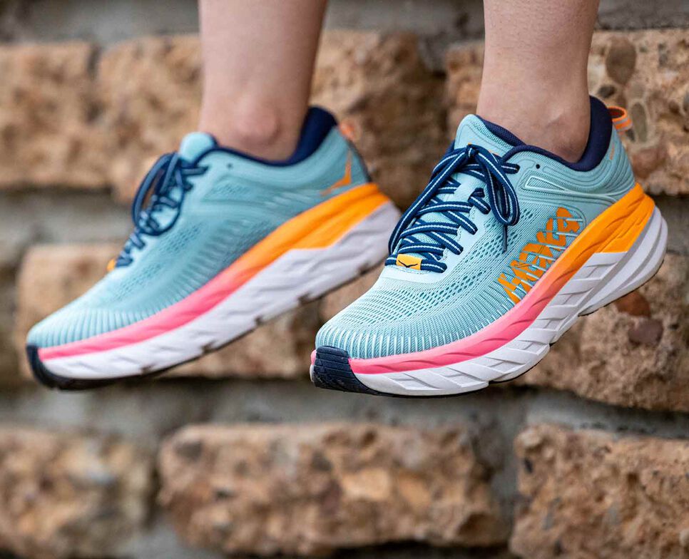 Hoka One One Bondi 7 Stabila Löparskor Dam Blå Svarta | 14KCXRWBY