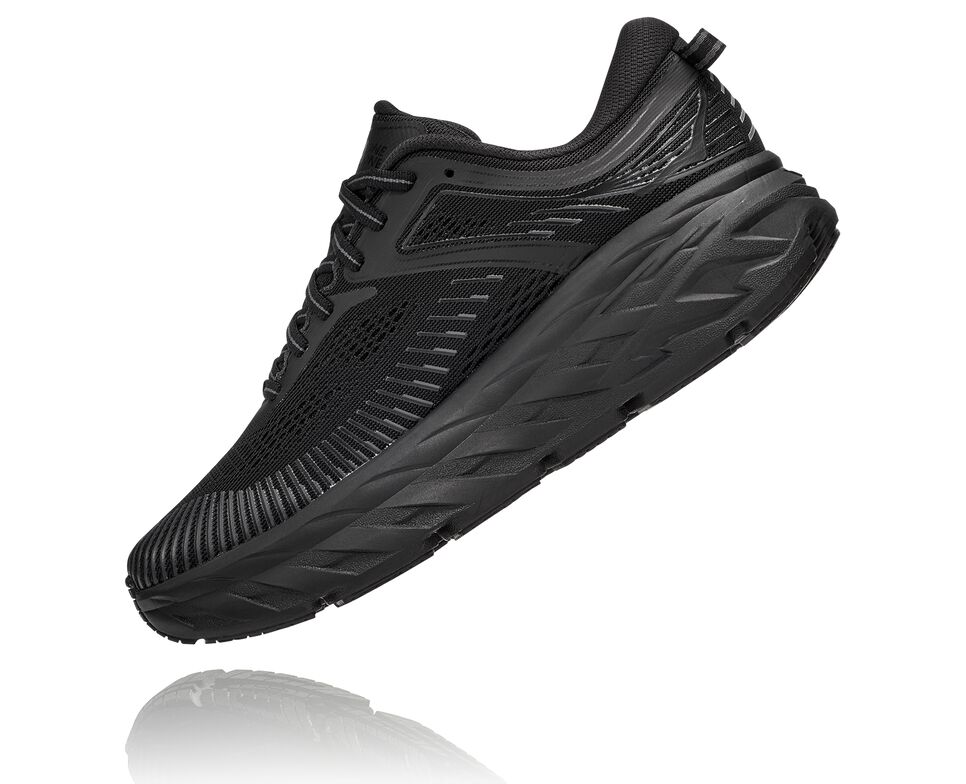 Hoka One One Bondi 7 Stabila Löparskor Dam Svarta Svarta | 65XRHNAKT