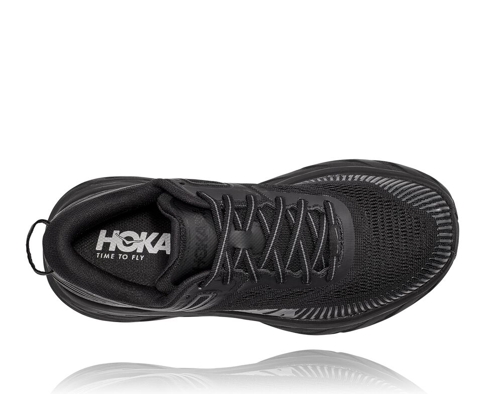 Hoka One One Bondi 7 Stabila Löparskor Dam Svarta Svarta | 65XRHNAKT