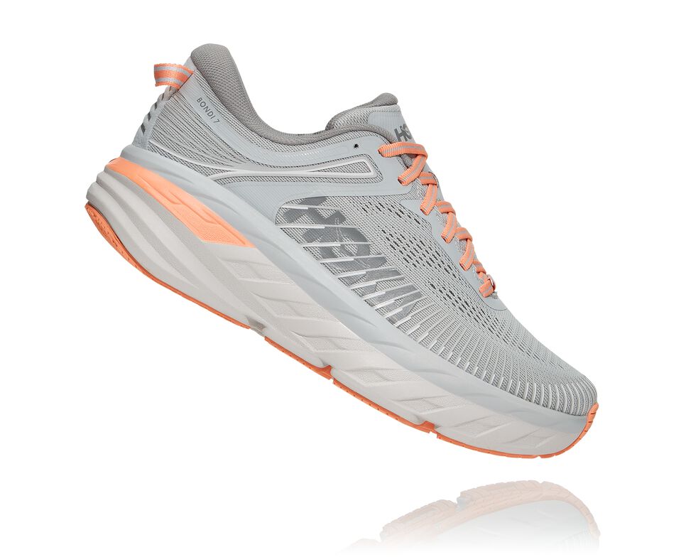 Hoka One One Bondi 7 Stabila Löparskor Dam Harbor Mist / Sharkskin | 81QDCMXNR