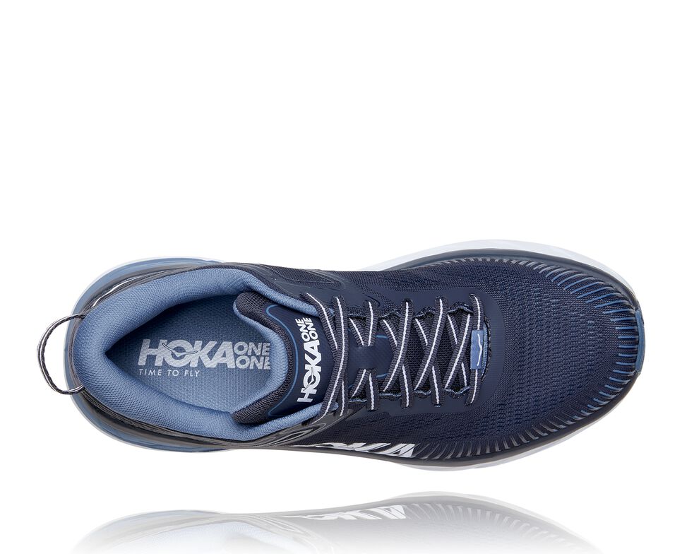 Hoka One One Bondi 7 Stabila Löparskor Herr Blå Blå | 64WFXEHZS