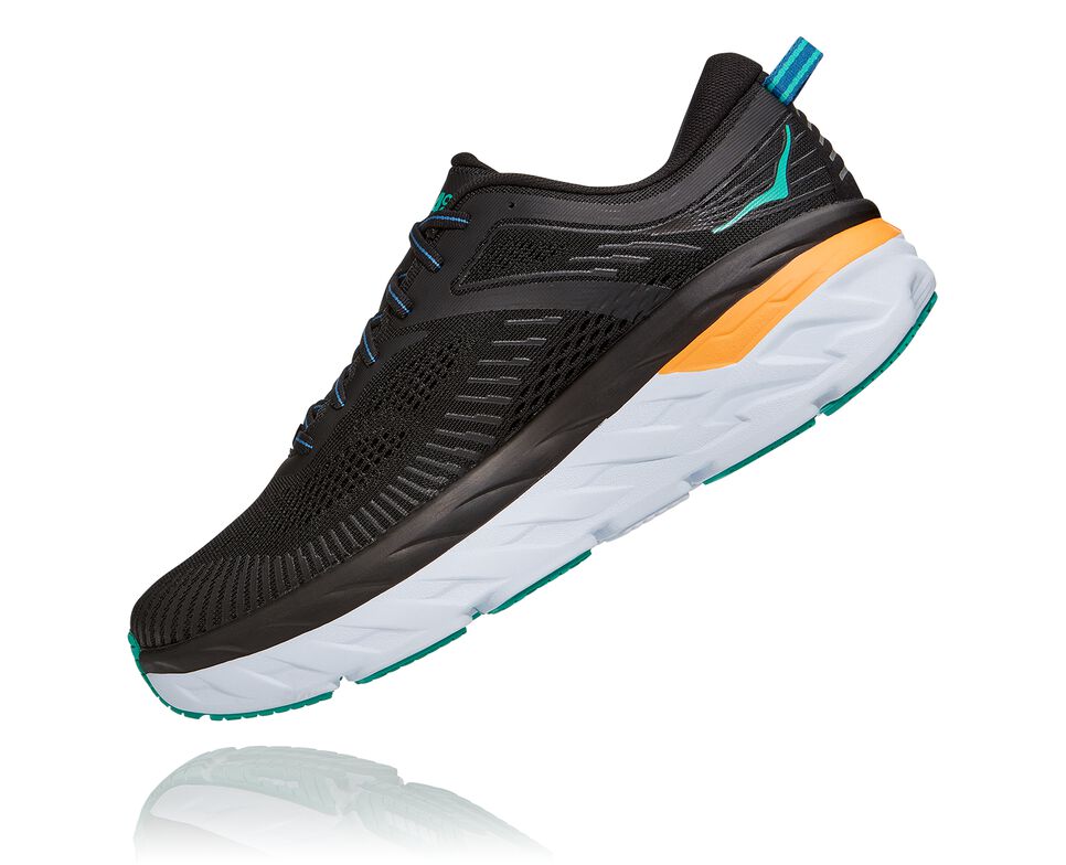 Hoka One One Bondi 7 Stabila Löparskor Herr Svarta | 74PRNZUJY