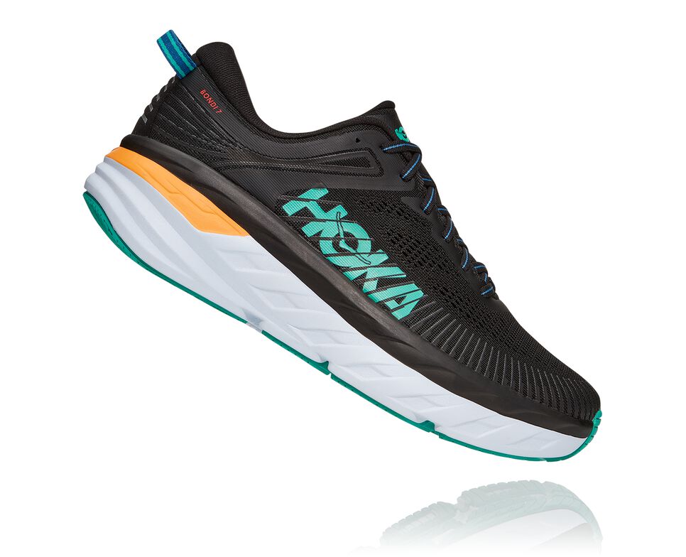 Hoka One One Bondi 7 Stabila Löparskor Herr Svarta | 74PRNZUJY