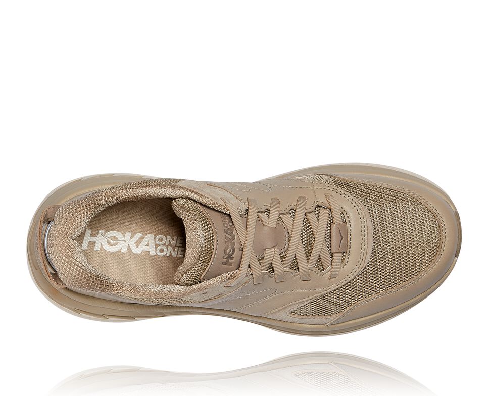 Hoka One One Bondi L Stabila Löparskor Unisex Dune / Oxford Tan | 83VMKNZPW