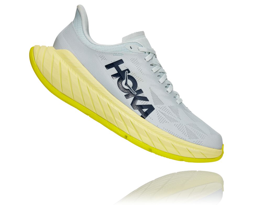 Hoka One One Carbon X 2 Stabila Löparskor Herr Blå Blommiga Gröna | 26FMGOLJC