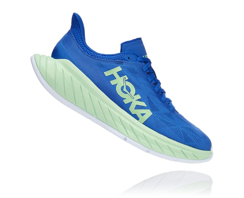 Hoka One One Carbon X 2 Stabila Löparskor Herr Blå Gröna | 62UIAZCDF