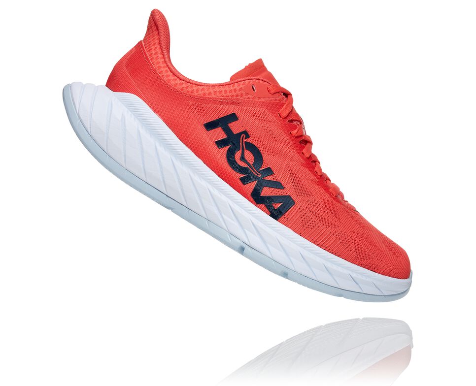 Hoka One One Carbon X 2 Stabila Löparskor Dam Korall Svarta | 98CHISOJD