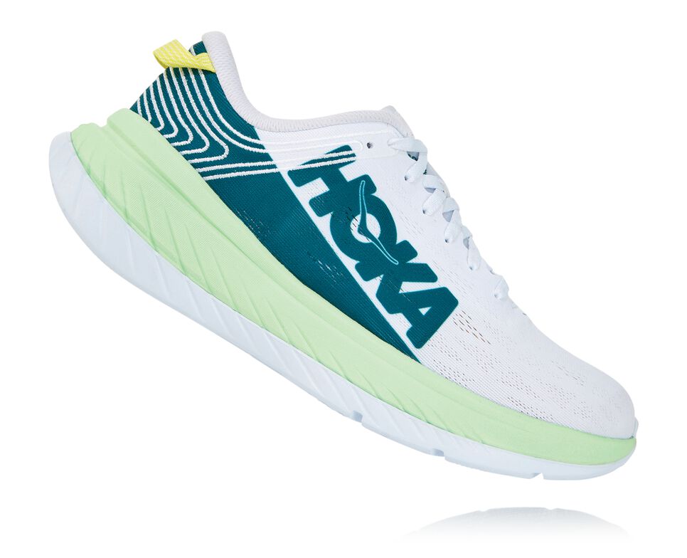 Hoka One One Carbon X Stabila Löparskor Herr Gröna Vita | 10DHYJWMR