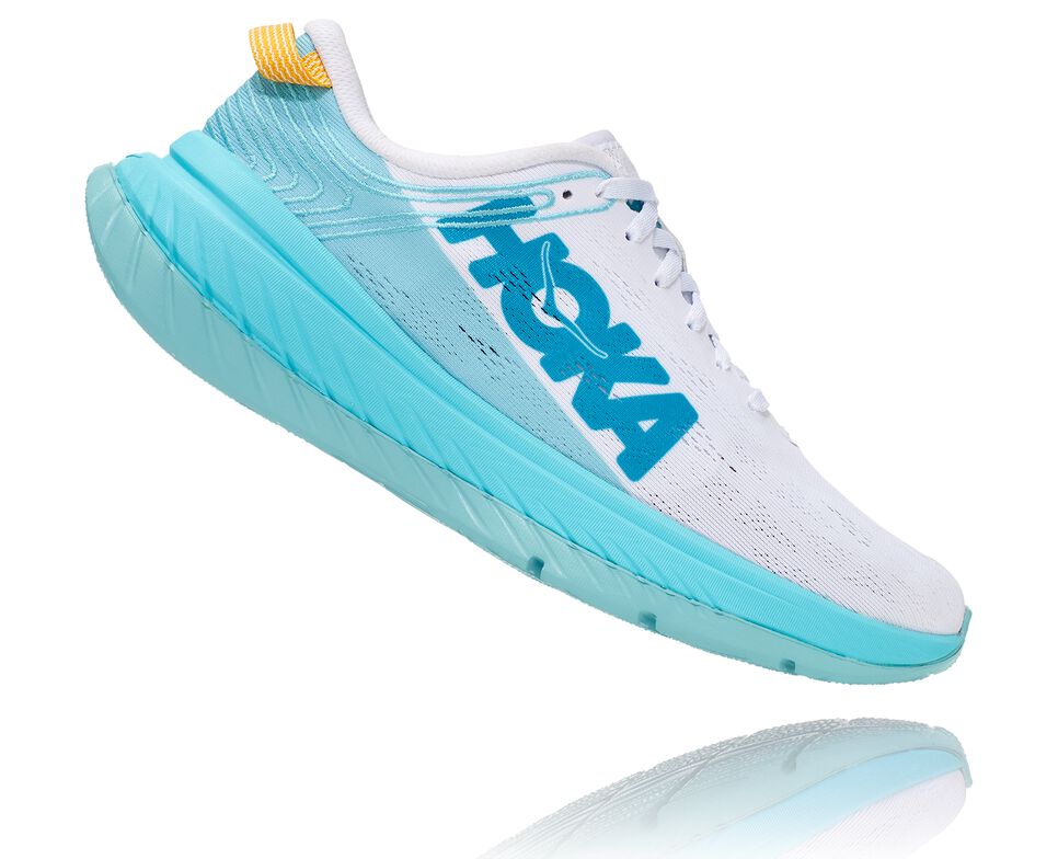 Hoka One One Carbon X Stabila Löparskor Dam Vita Blå | 34CKNPWOL