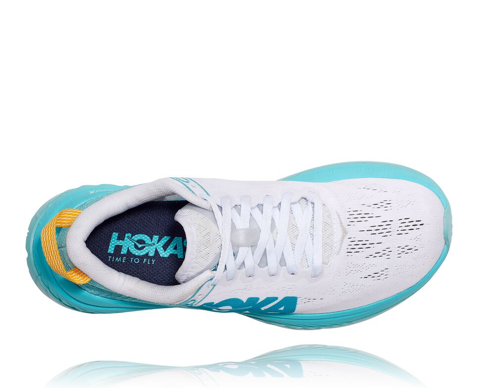 Hoka One One Carbon X Stabila Löparskor Dam Vita Blå | 34CKNPWOL