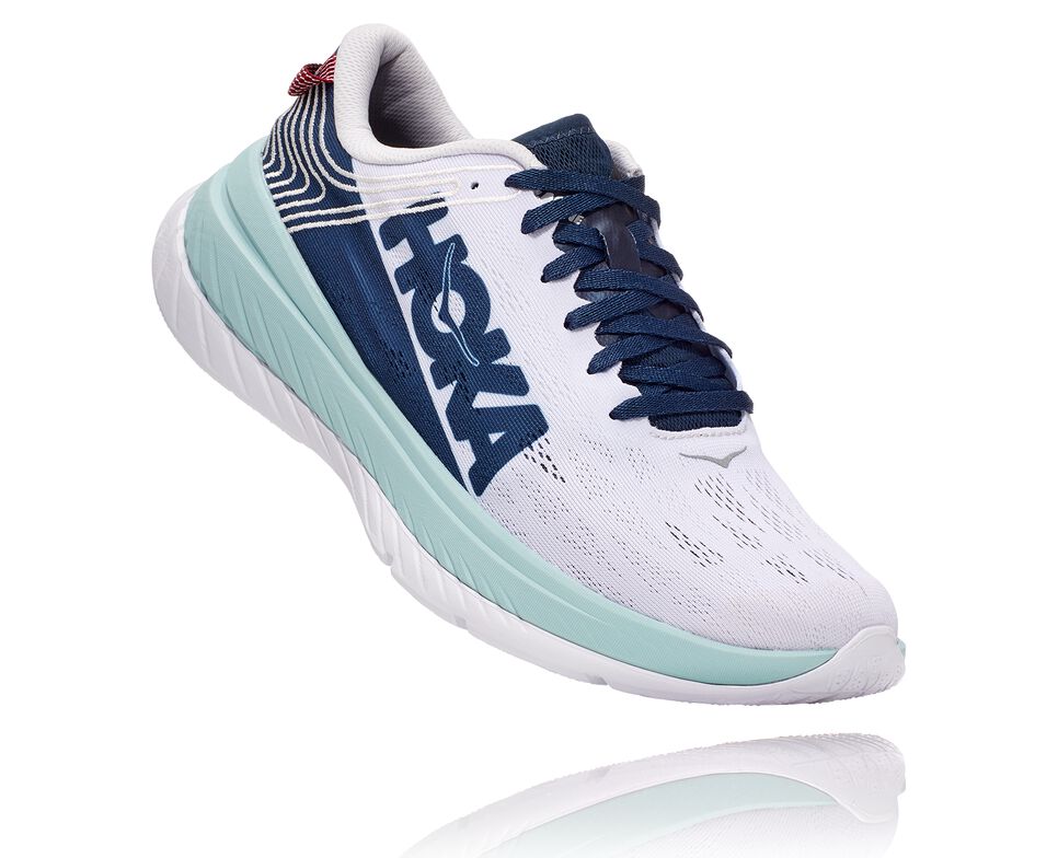 Hoka One One Carbon X Stabila Löparskor Herr Nimbus Cloud / Moonlit Ocean | 46IQWNCJX