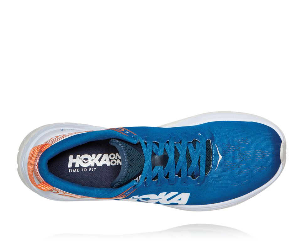 Hoka One One Carbon X Stabila Löparskor Herr Blå Vita | 81RLXSBHJ