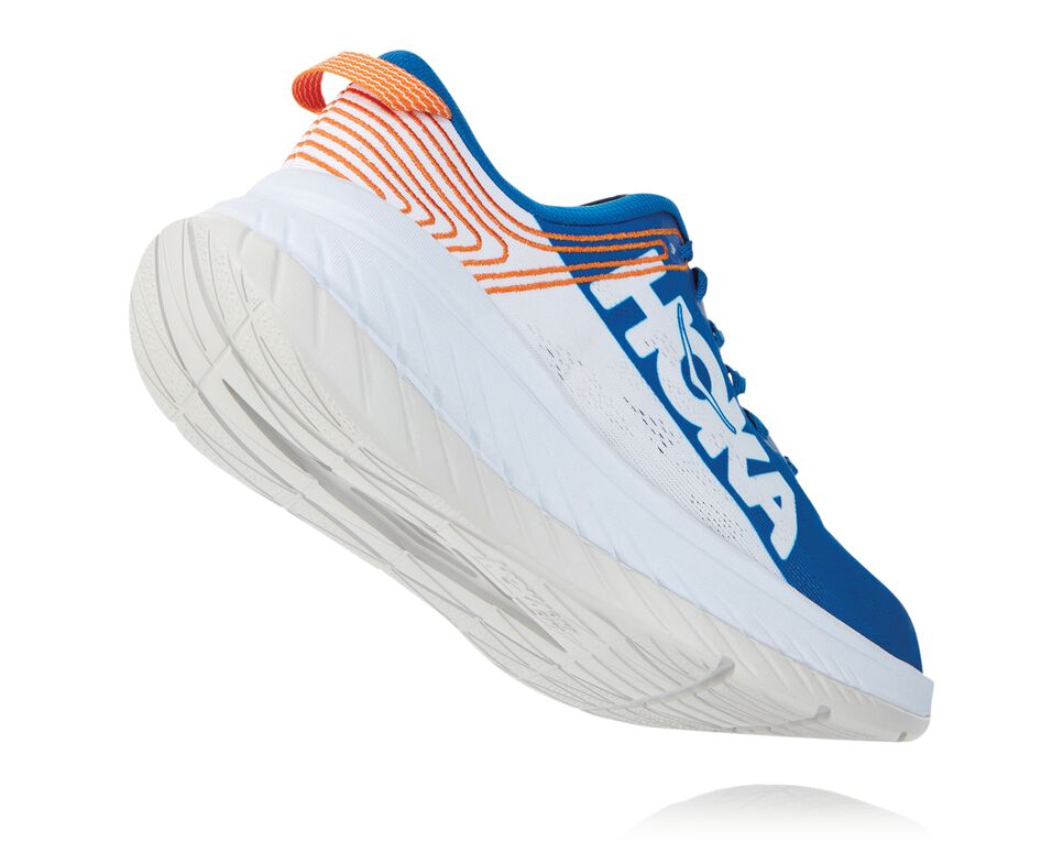 Hoka One One Carbon X Stabila Löparskor Herr Blå Vita | 81RLXSBHJ