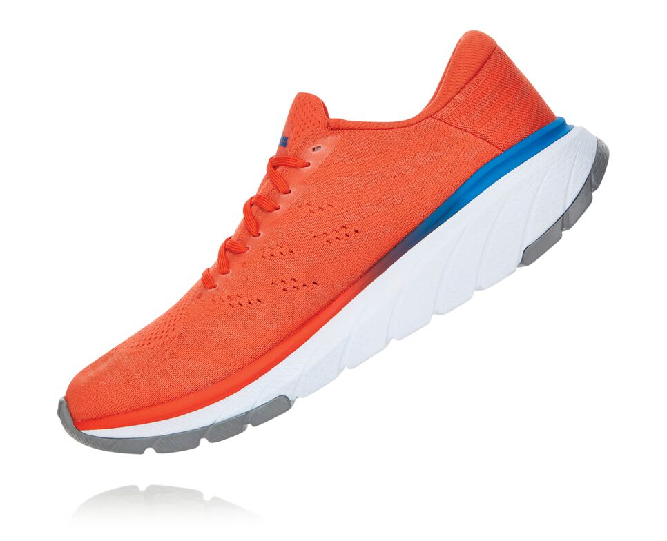 Hoka One One Cavu 3 Stabila Löparskor Herr Röda Vita | 92MUJZVCK