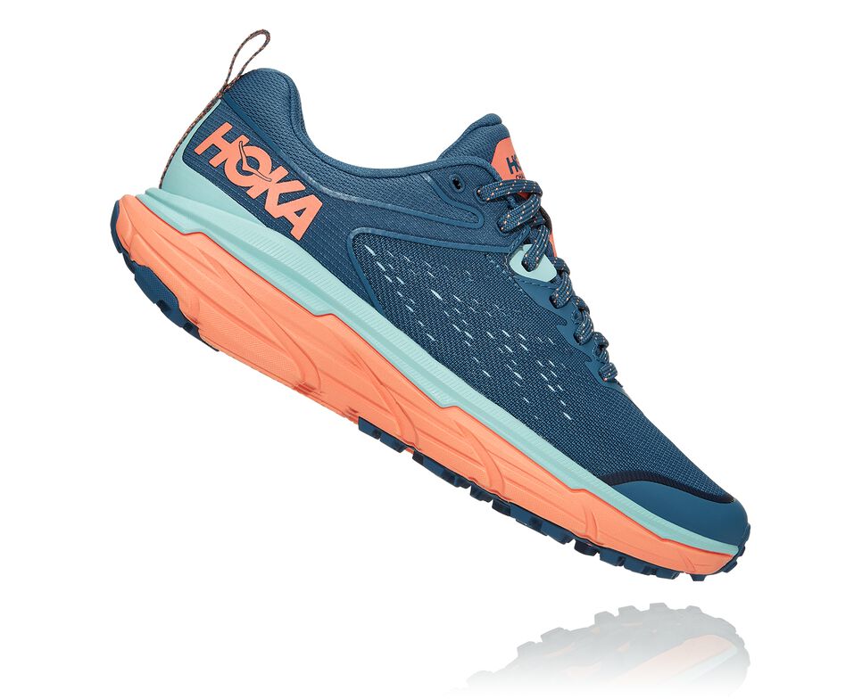 Hoka One One Challenger ATR 6 Trail löparskor Dam Real Teal / Cantaloupe | 93DXZWGOK