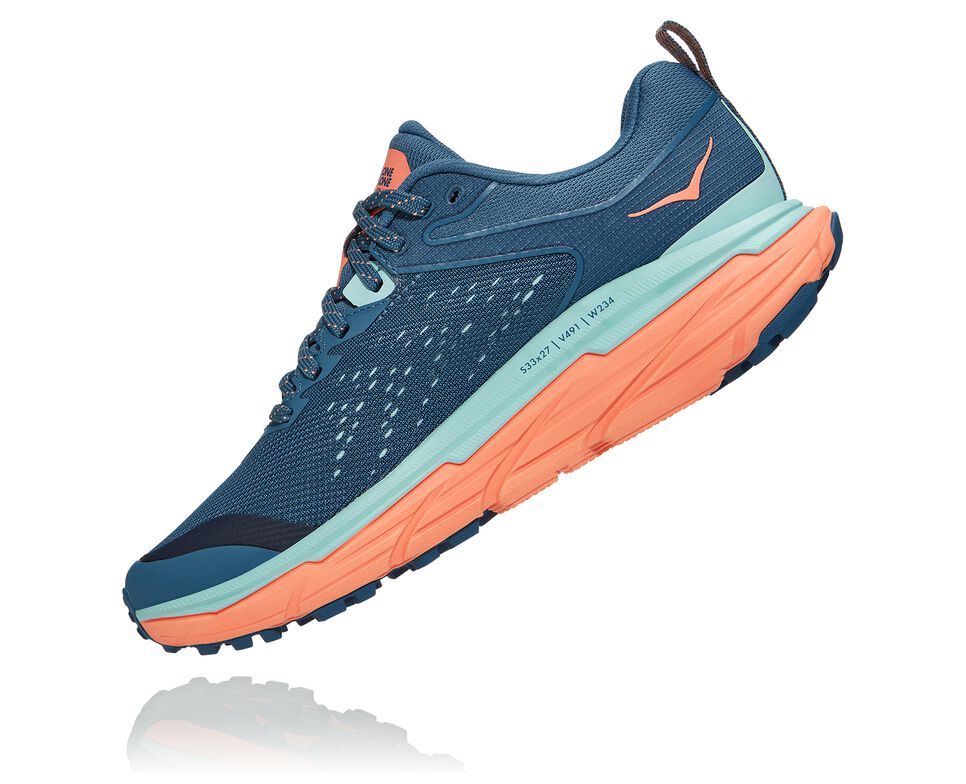 Hoka One One Challenger ATR 6 Trail löparskor Dam Real Teal / Cantaloupe | 93DXZWGOK