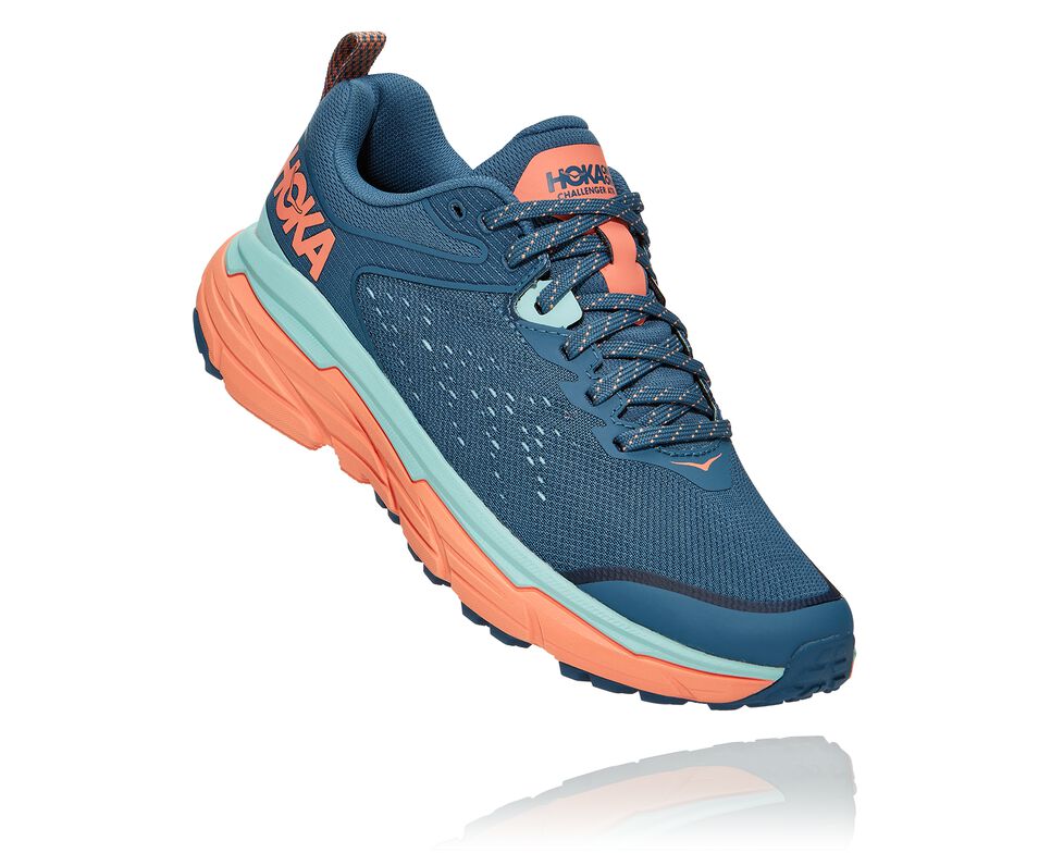 Hoka One One Challenger ATR 6 Trail löparskor Dam Real Teal / Cantaloupe | 93DXZWGOK