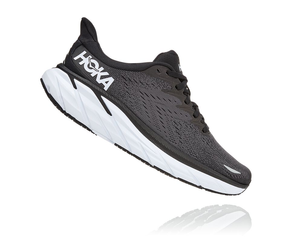 Hoka One One Clifton 8 Stabila Löparskor Dam Svarta Vita | 06XTVPRHD