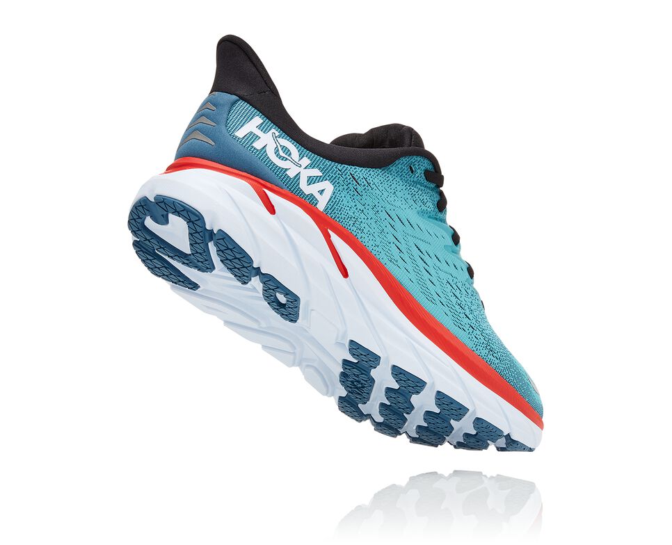 Hoka One One Clifton 8 Stabila Löparskor Herr Real Teal / Aquarelle | 10QRSMCUZ