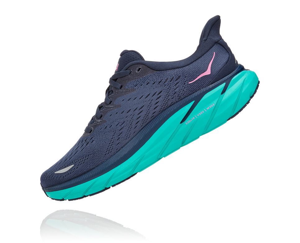 Hoka One One Clifton 8 Stabila Löparskor Dam Outer Space / Atlantis | 35DJGASVC