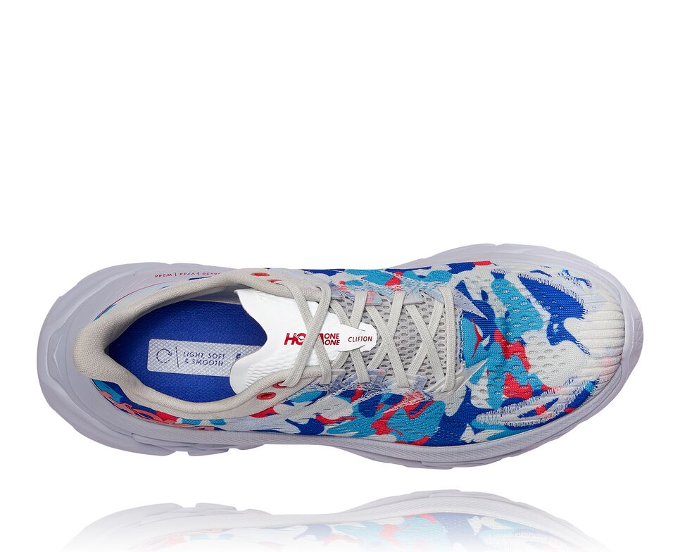 Hoka One One Clifton Edge Geometric Stabila Löparskor Unisex Blå Blå Blommiga | 61WUJYZKX