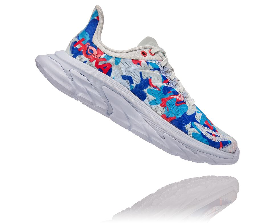 Hoka One One Clifton Edge Geometric Stabila Löparskor Unisex Blå Blå Blommiga | 61WUJYZKX