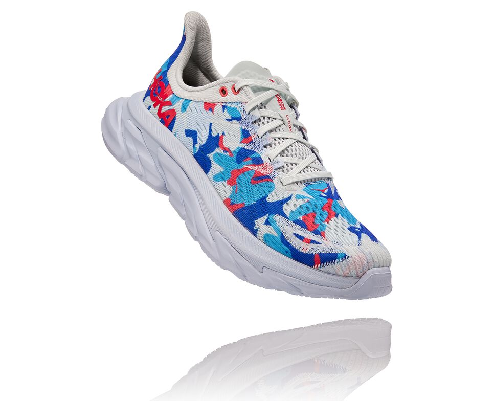 Hoka One One Clifton Edge Geometric Stabila Löparskor Unisex Blå Blå Blommiga | 97MFXYZIH