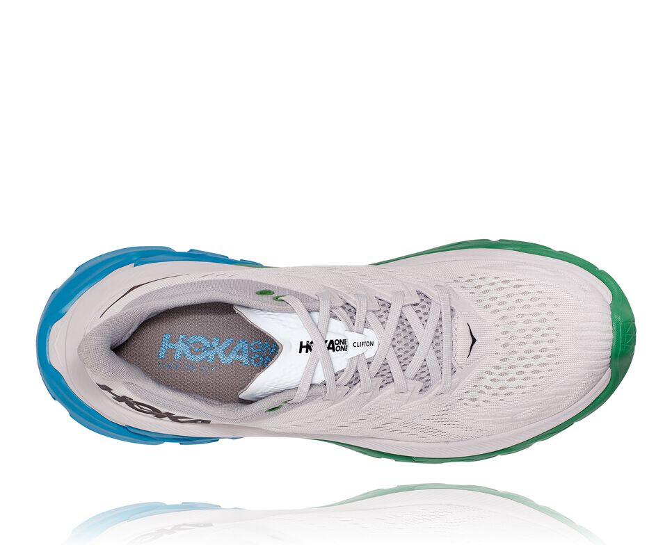 Hoka One One Clifton Edge Stabila Löparskor Herr Nimbus Cloud / Greenbriar | 12IPTAYFE